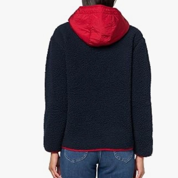 Tommy Hilfiger navy red full zip Sherpa jacket - Picture 2 of 4